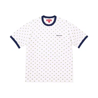 Pre-owned Supreme Hearts Intarsia Ringer Tee 'white' | Men's Size S