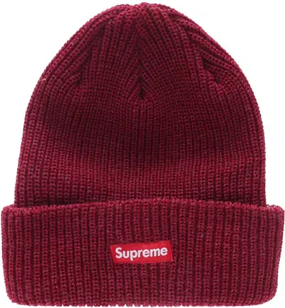 Pre-owned Supreme Heathe Loose Gauge Beanie Fw 2016 Hth In Red