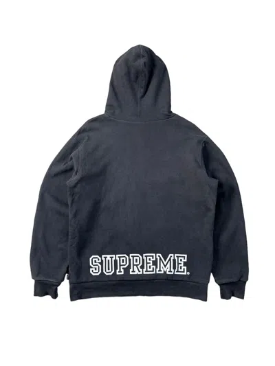 Pre-owned Supreme Heavyweight Thermal Zipper Sun Faded Hoodie In Black