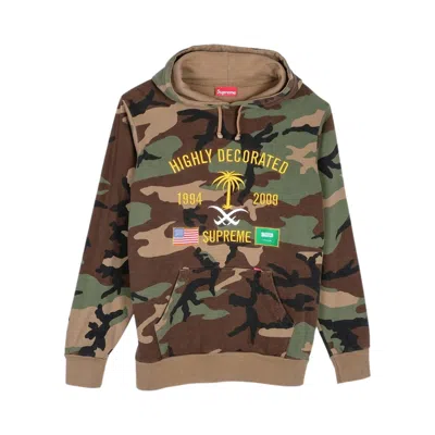 Pre-owned Supreme Highly Decorated Hoodie 'woodland Camo' | Green | Men's Size Xl