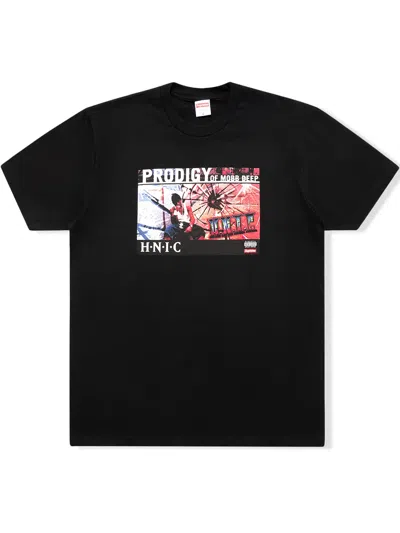 Supreme Hnic Print T-shirt In Black