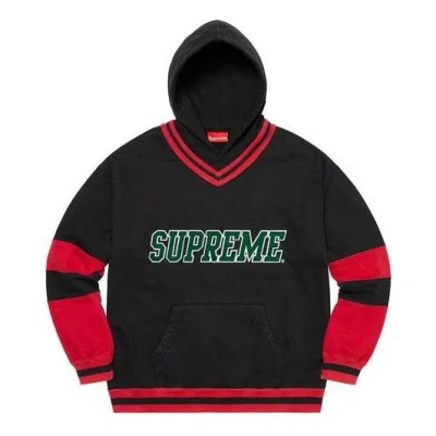 Supreme Hockey Hooded Sweatshirt 'black Red Green'