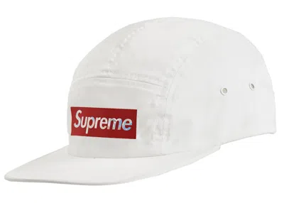 Pre-owned Supreme Holographic Logo Camp Cap In White