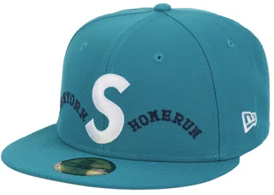 Pre-owned Supreme Homerun S Logo New Era 59fifty Hat In Teal