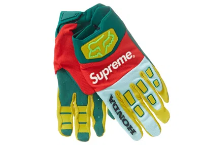Pre-owned Supreme Honda Fox Racing Gloves In Moss