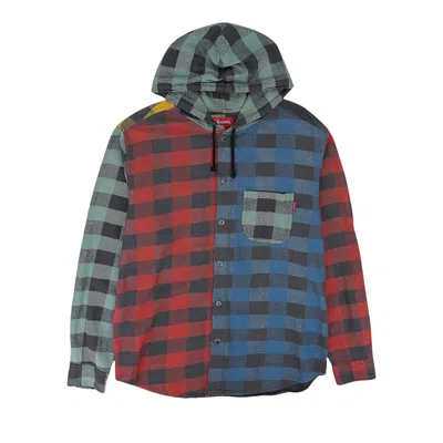 Pre-owned Supreme Hooded Buffalo Plaid Flannel Shirt 'multicolor' | Multi-color | Men's Size M