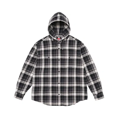 Pre-owned Supreme Hooded Flannel Shirt 'black' | Men's Size M