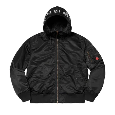 Pre-owned Supreme Hooded Ma-1 'black'