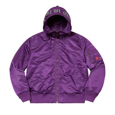 Pre-owned Supreme Hooded Ma-1 'purple'