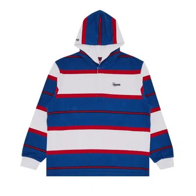 Pre-owned Supreme Hooded Rugby 'royal' In Blue