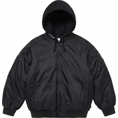 Supreme Hooded Stadium Jacket 'black White'