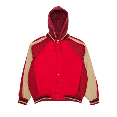 Pre-owned Supreme Hooded Stadium Jacket 'red'