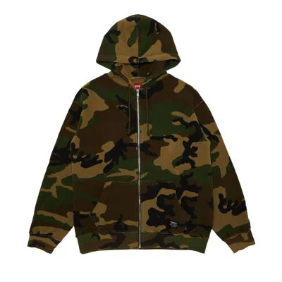 Pre-owned Supreme Hooded Zip Up Thermal 'woodland Camo' | Multi-color | Men's Size M