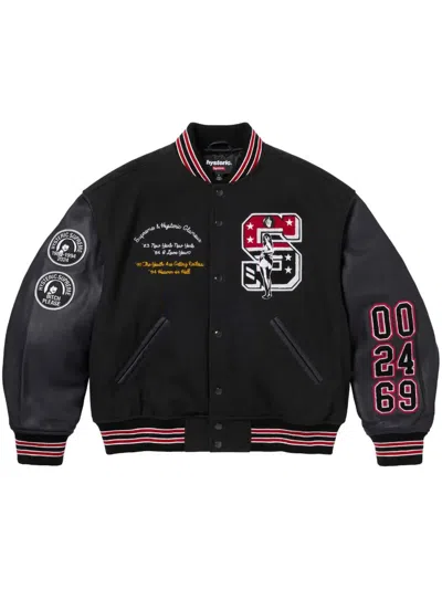 Supreme Hysteric Glamour "black" Varsity Jacket
