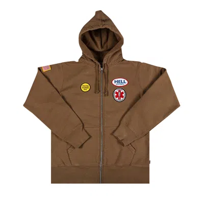 Pre-owned Supreme Hysteric Glamour Patches Zip Up Sweatshirt 'brown' | Men's Size L