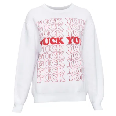 Supreme Hysteric Glamour Red F You Slogan Pullover Sweater In White