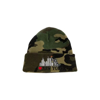 Pre-owned Supreme I Love Ny Beanie 'woodland Camo' | Multi-color | Men's Size Onesize