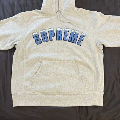 Pre-owned Supreme Icy Ace Hooded Sweatshirt Grey Medium