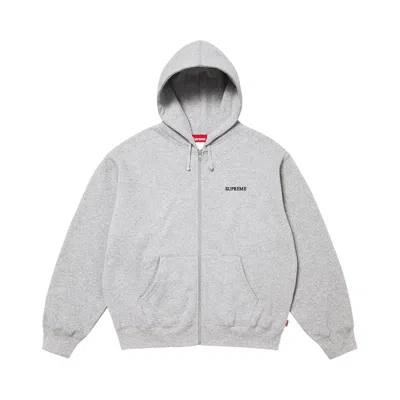 Pre-owned Supreme Idgaf Zip Up Hooded Sweatshirt 'heather Grey' | Men's Size S In Gray