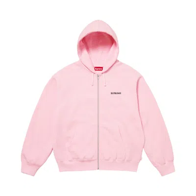 Pre-owned Supreme Idgaf Zip Up Hooded Sweatshirt 'light Pink' | Men's Size Xl