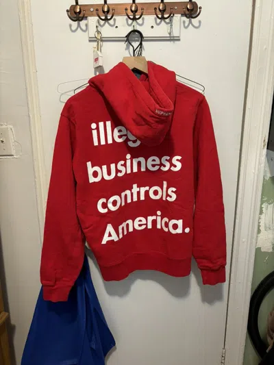 Pre-owned Supreme Illegal Business Controls America Hoodie In Red