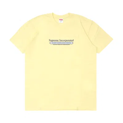 Pre-owned Supreme Inc. T-shirt 'pale Yellow'