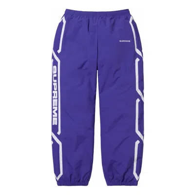 Supreme Inset Link Track Pants 'purple White' In Blue
