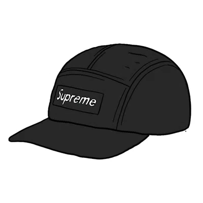 Pre-owned Supreme Inset Logo Camp Cap In Black