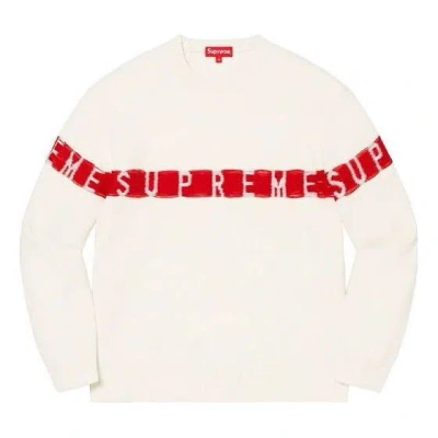Supreme Inside Out Logo Sweater 'white Red'