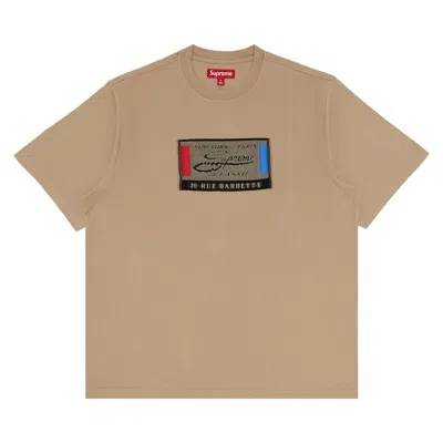 Pre-owned Supreme Intarsia Label Short-sleeve Top 'tan'