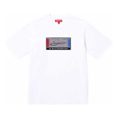 Supreme Intarsia Label T-shirt 'white Black'