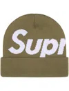 Supreme Intarsia-logo Beanie Hat In Green