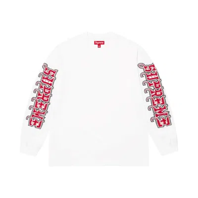 Pre-owned Supreme Intarsia Sleeve Long-sleeve Top 'white' | Men's Size S