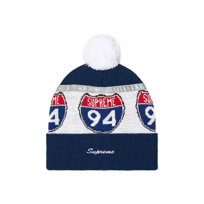 Pre-owned Supreme Interstate Reflective Beanie 'dark Blue' | Men's Size Onesize