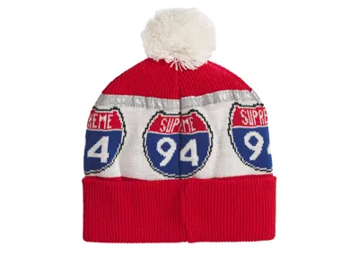 Pre-owned Supreme Interstate Reflective Beanie In Red