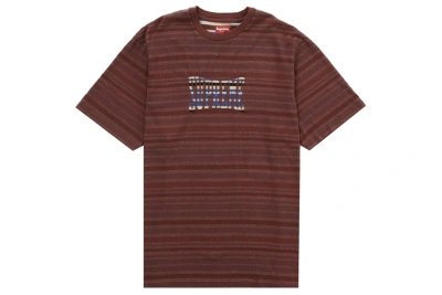 Pre-owned Supreme Inverted Stripe S/s Top Brown