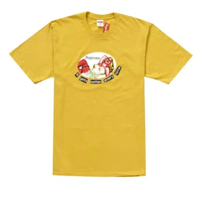Pre-owned Supreme It Gets Better Every Time Logo T-shirt Acid Yellow Ds