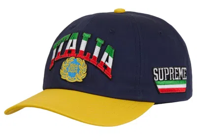 Pre-owned Supreme Italia 6 Panel In Navy Blue