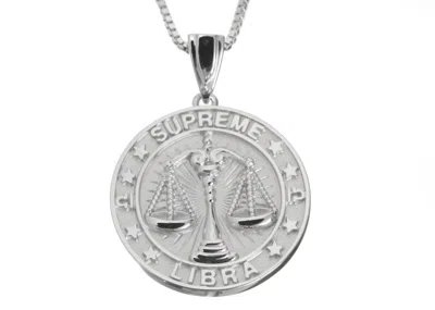 Pre-owned Supreme Jacob&co Libra Zodiac Pendant In Sterling Silver
