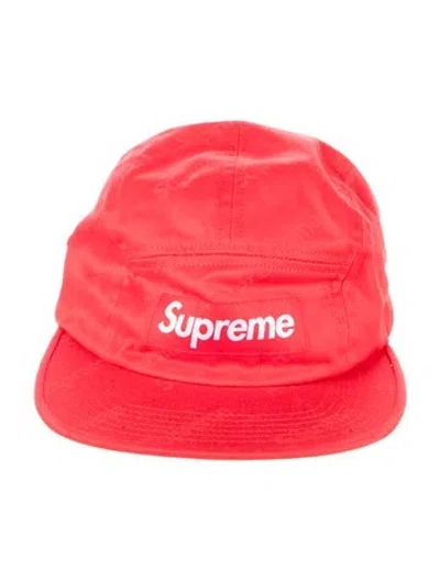 Pre-owned Supreme Jacquard Logo Camp Cap In Red