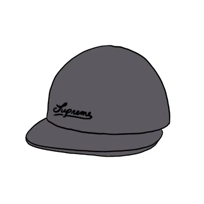 Pre-owned Supreme Jacquard Logos Denim 6panel In Black
