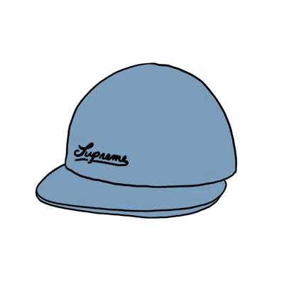 Pre-owned Supreme Jacquard Logos Denim 6panel In Blue