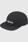 Supreme Jacquard Logos Denim Camp Cap In Black, Men's At Urban Outfitters