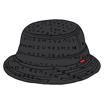 Pre-owned Supreme Jacquard Logos Denim Crusher Hat In Black