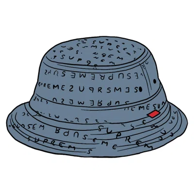 Pre-owned Supreme Jacquard Logos Denim Crusher Hat In Blue