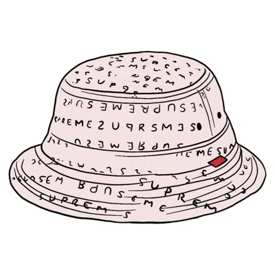 Pre-owned Supreme Jacquard Logos Denim Crusher Hat In Pink