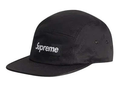 Pre-owned Supreme Jacquard Logos Twill Camp Cap In Black