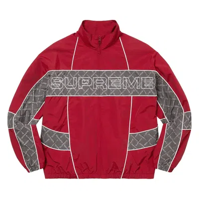 Pre-owned Supreme Jacquard Panel Track Jacket 'red'