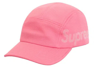 Pre-owned Supreme Jacquard Pique Camp Cap In Pink