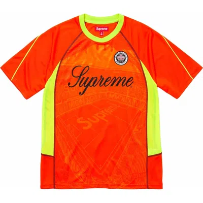 Supreme Jacquard Soccer Jersey 'orange Yellow' In Red